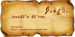 Jovián Áron névjegykártya